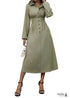 Boho Lapel Waist Cardigan Button Shirt Dress